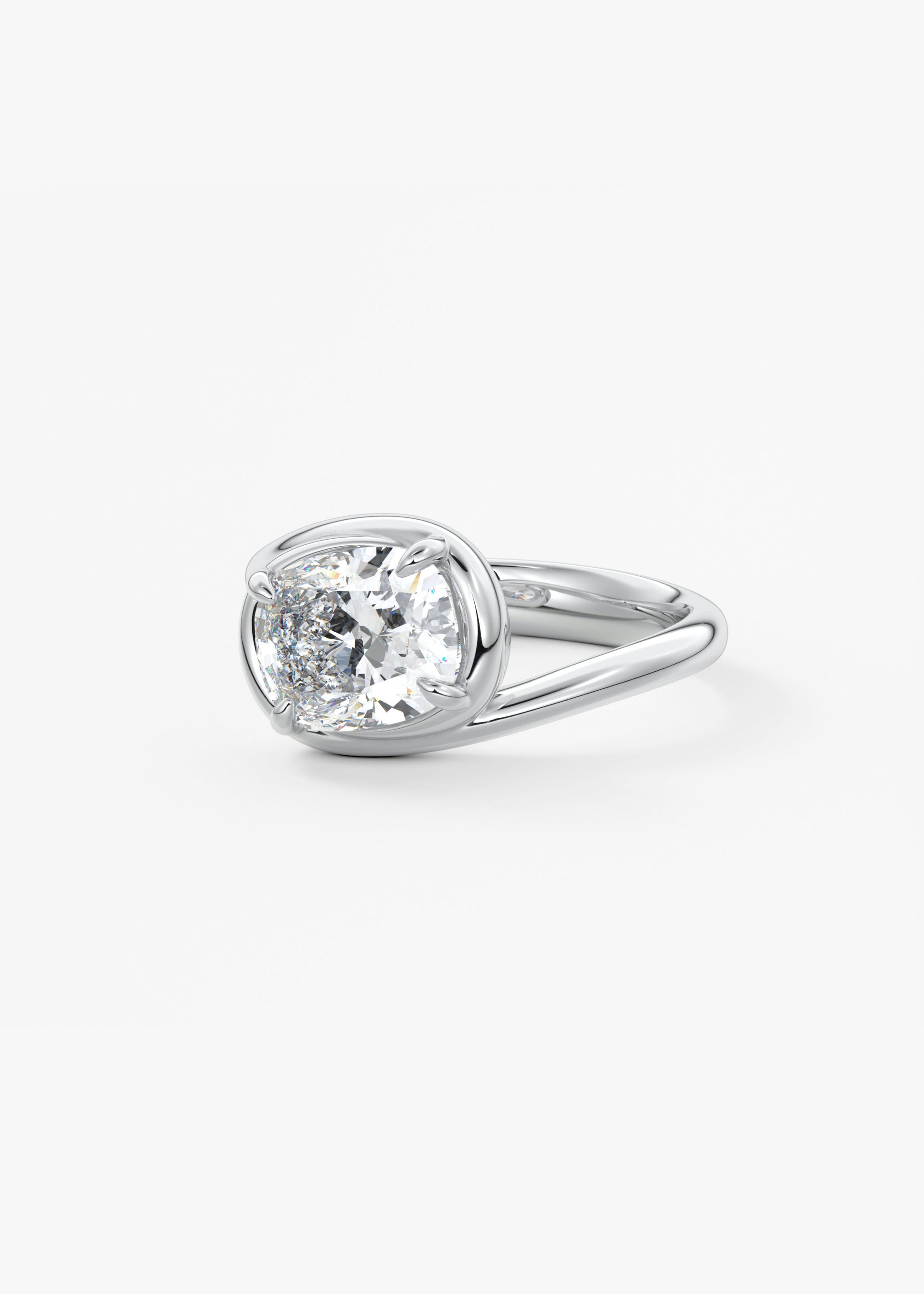 Oval Solitaire With Raised Basket Gallery Lab Grown Diamond Engagement Ring