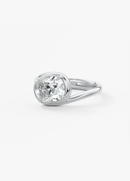 Oval Solitaire With Raised Basket Gallery Lab Grown Diamond Engagement Ring