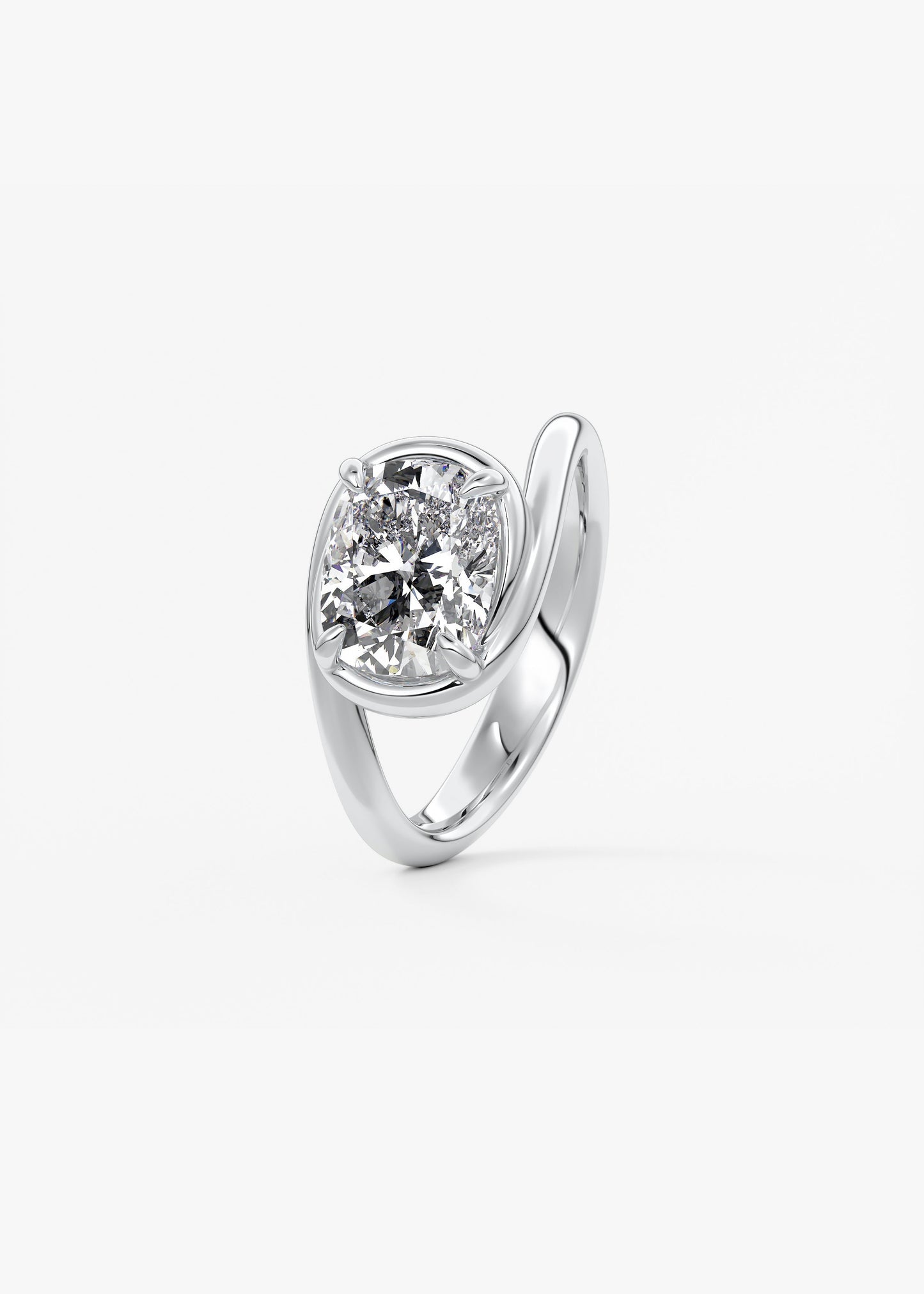 Oval Solitaire With Raised Basket Gallery Lab Grown Diamond Engagement Ring