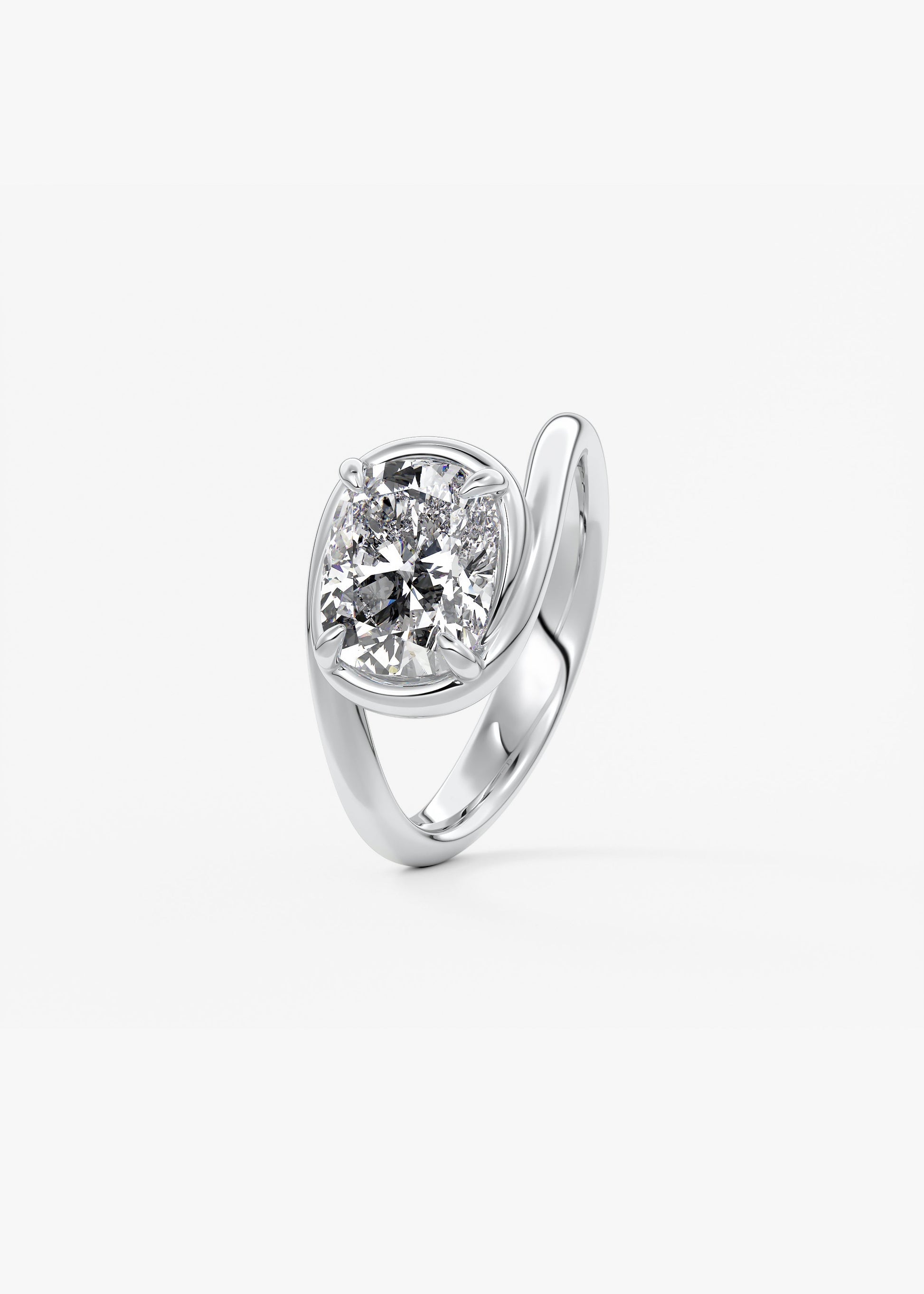 Oval Solitaire With Raised Basket Gallery Lab Grown Diamond Engagement Ring