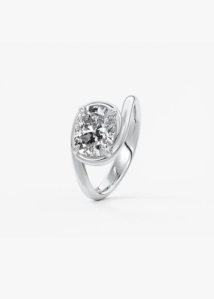 Oval Solitaire With Raised Basket Gallery Lab Grown Diamond Engagement Ring
