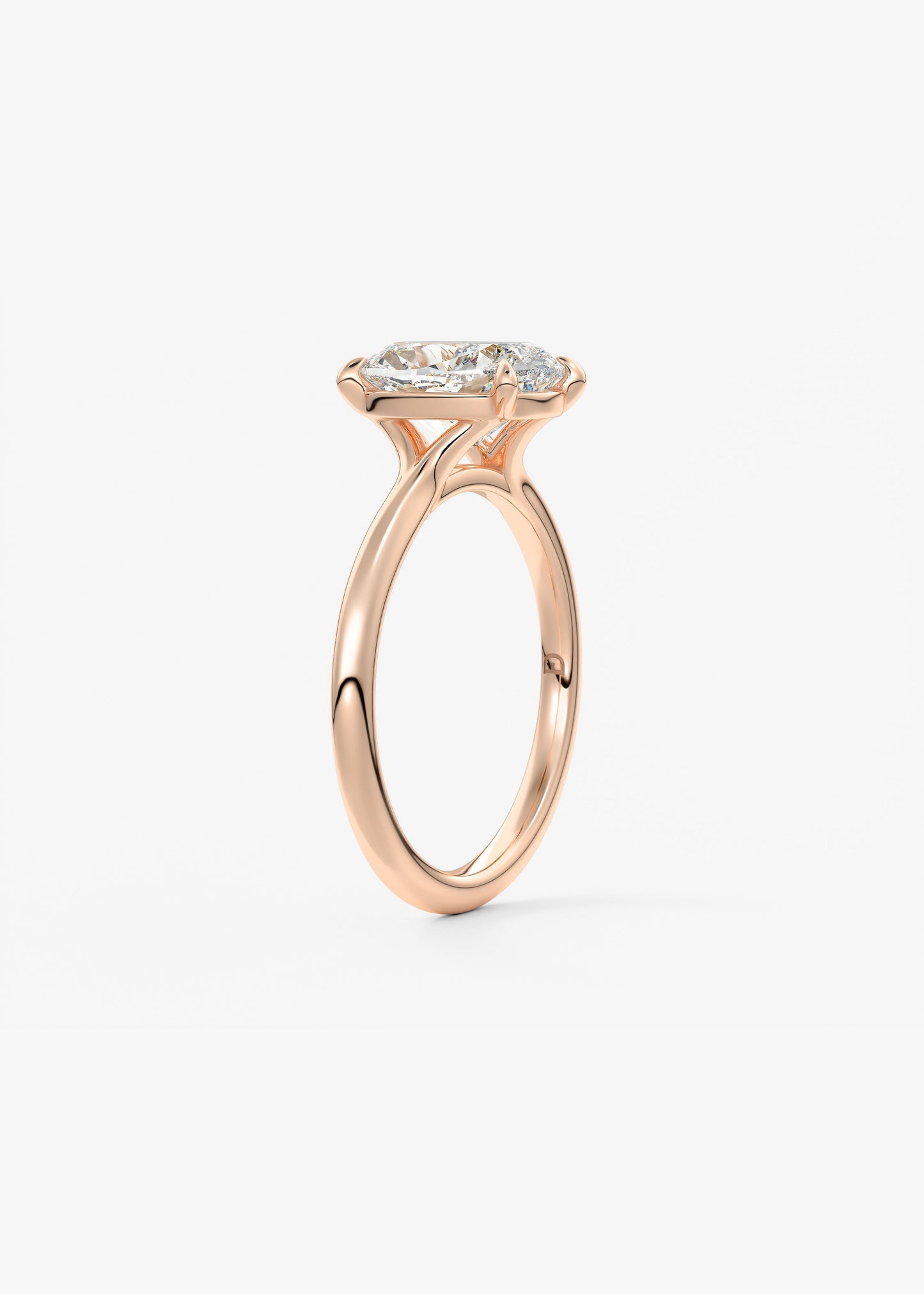 Oval Solitaire With Raised Basket Gallery Lab Grown Diamond Engagement Ring