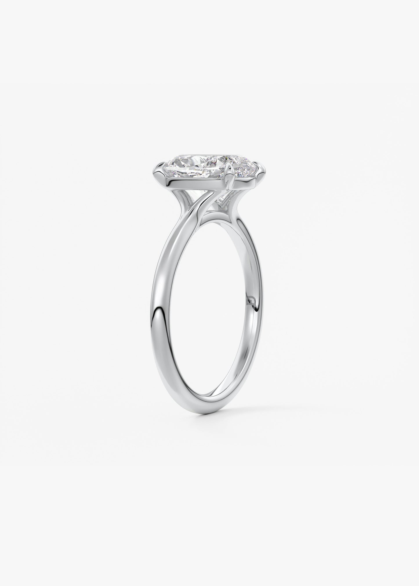 Oval Solitaire With Raised Basket Gallery Lab Grown Diamond Engagement Ring