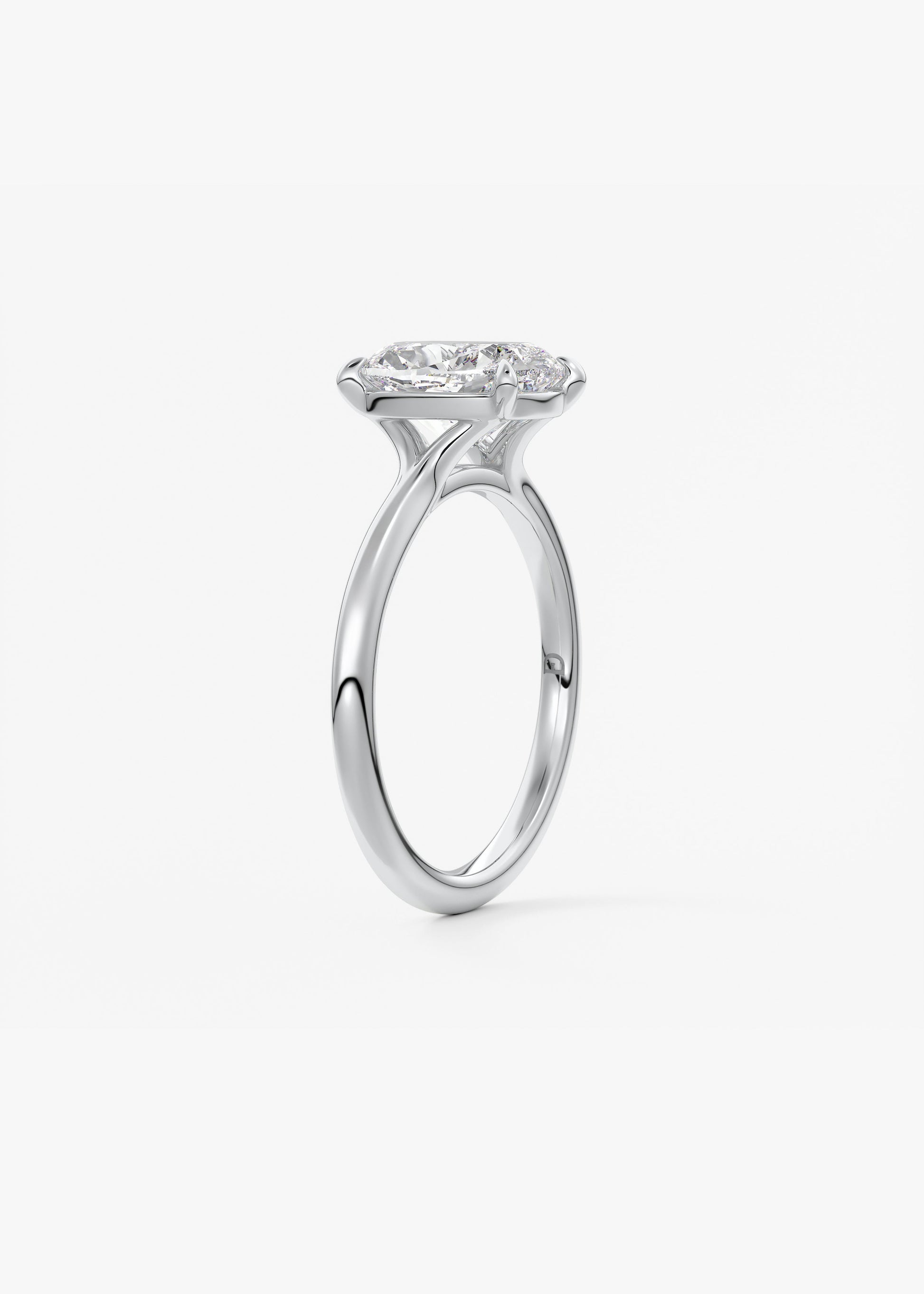 Oval Solitaire With Raised Basket Gallery Lab Grown Diamond Engagement Ring