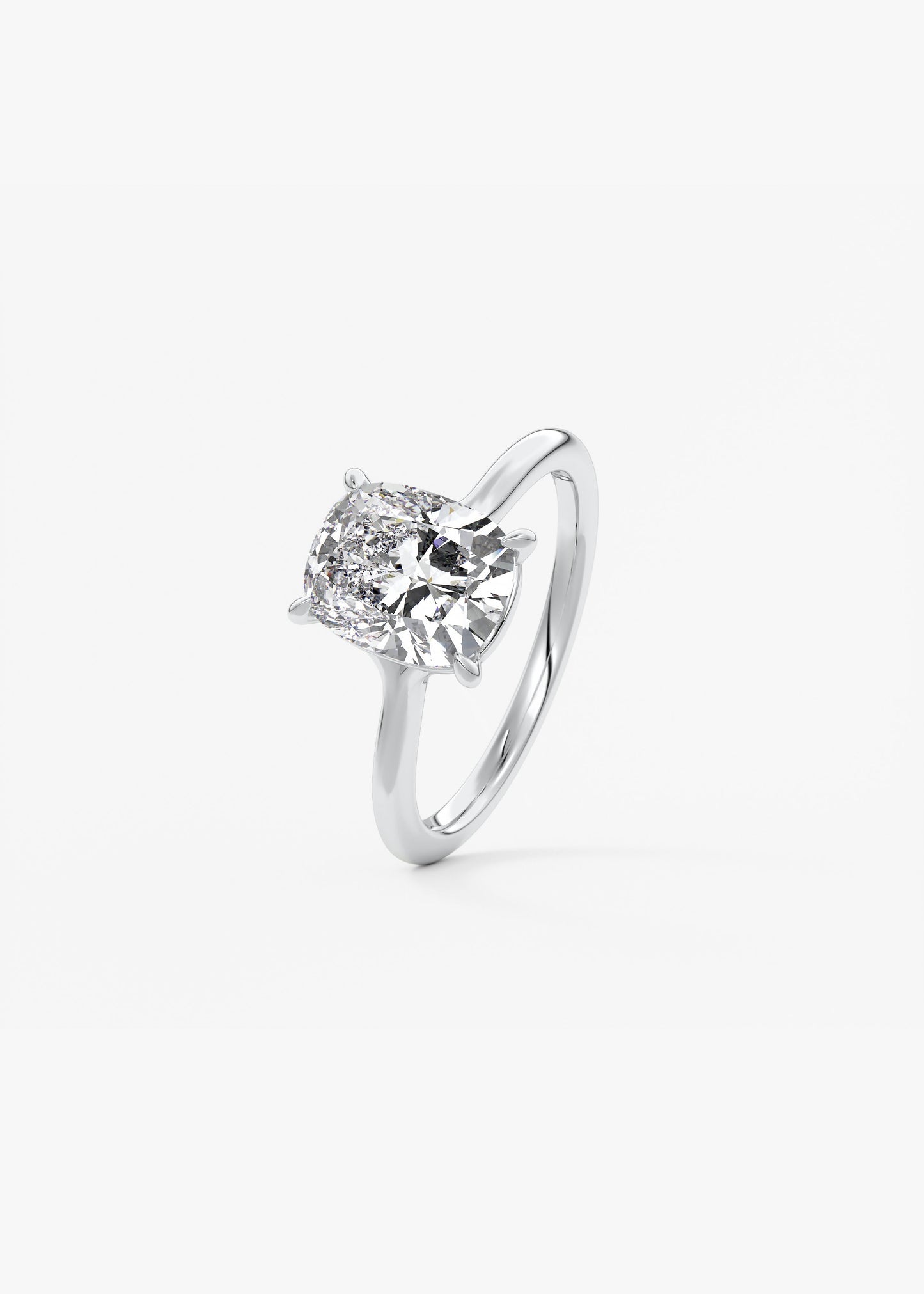 Oval Solitaire With Raised Basket Gallery Lab Grown Diamond Engagement Ring