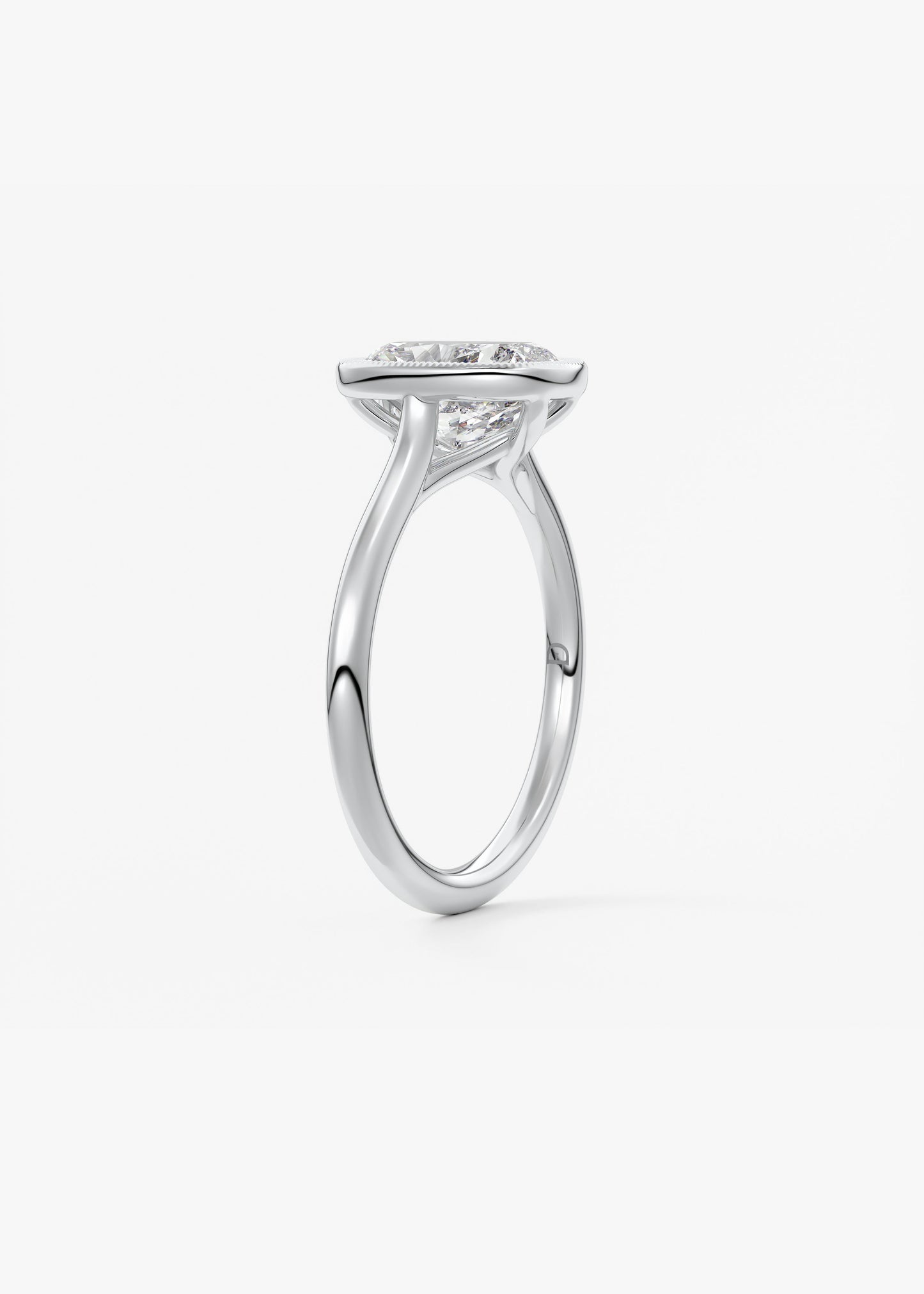 Oval Solitaire With Raised Basket Gallery Lab Grown Diamond Engagement Ring