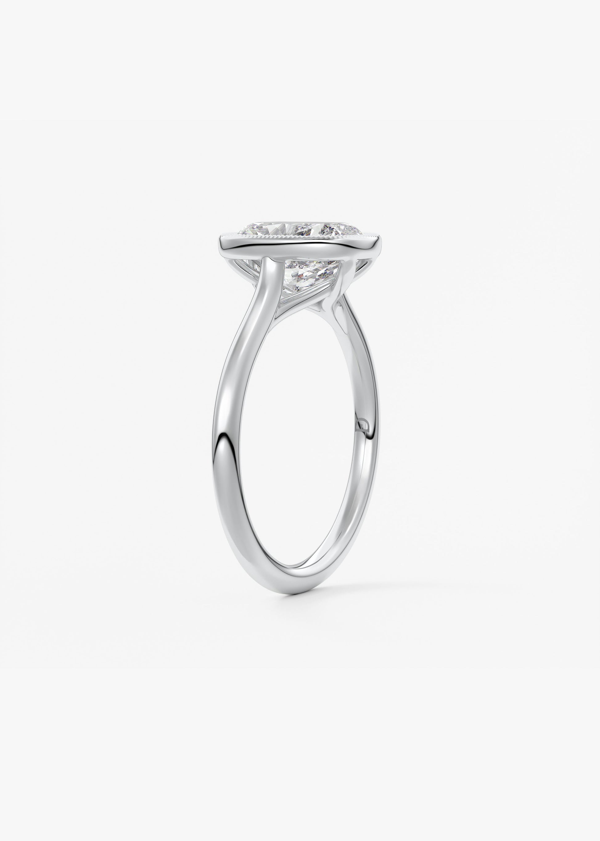 Oval Solitaire With Raised Basket Gallery Lab Grown Diamond Engagement Ring