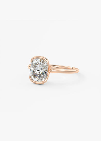 Oval Solitaire With Raised Basket Gallery Lab Grown Diamond Engagement Ring