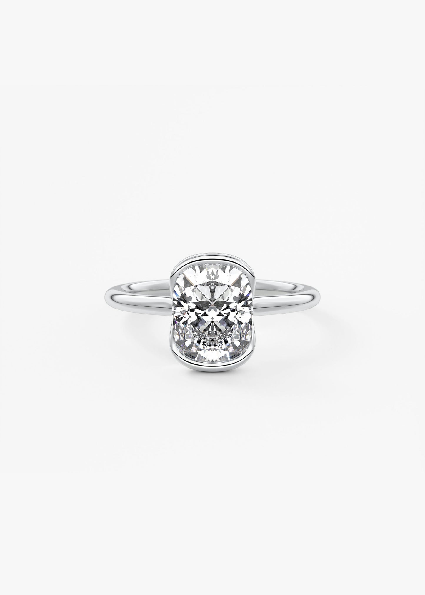 Oval Solitaire With Raised Basket Gallery Lab Grown Diamond Engagement Ring