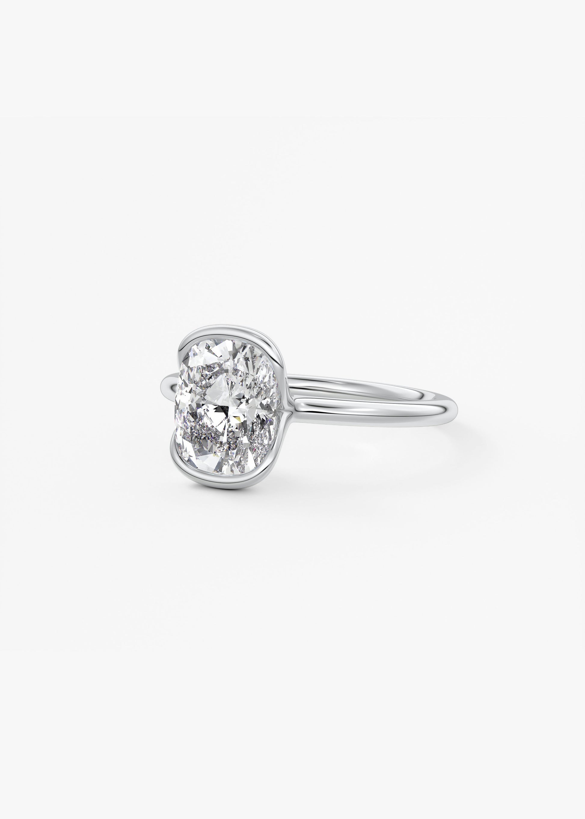 Oval Solitaire With Raised Basket Gallery Lab Grown Diamond Engagement Ring
