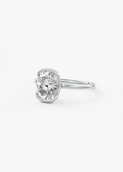 Oval Solitaire With Raised Basket Gallery Lab Grown Diamond Engagement Ring