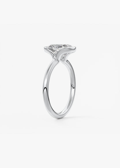 Oval Solitaire With Raised Basket Gallery Lab Grown Diamond Engagement Ring