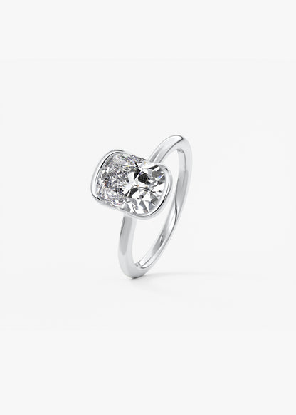 Oval Solitaire With Raised Basket Gallery Lab Grown Diamond Engagement Ring