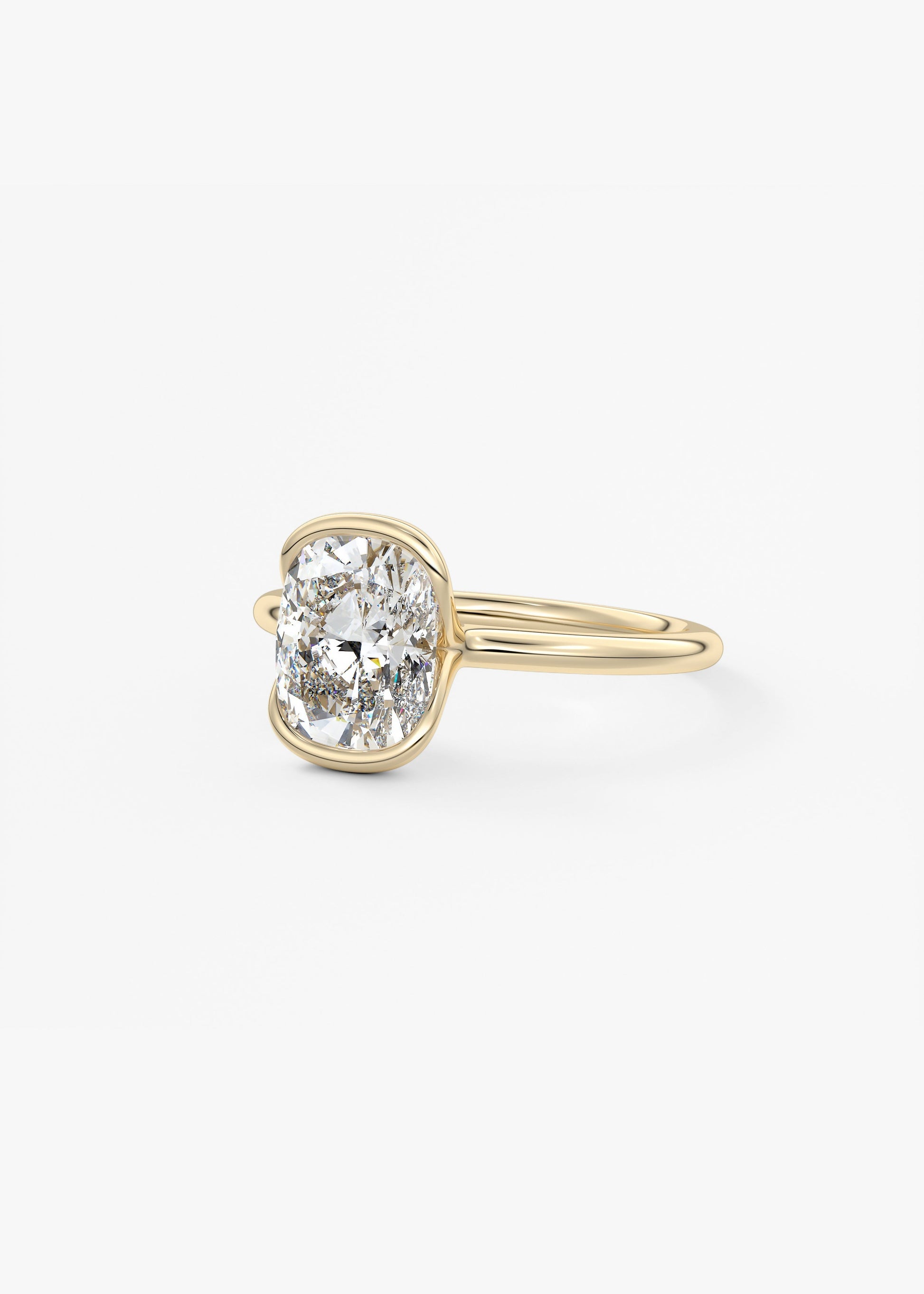 Oval Solitaire With Raised Basket Gallery Lab Grown Diamond Engagement Ring