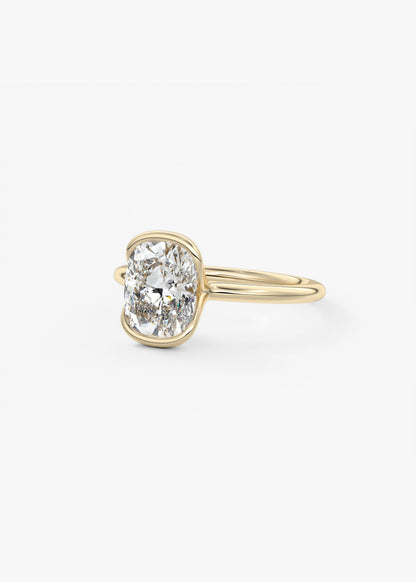 Oval Solitaire With Raised Basket Gallery Lab Grown Diamond Engagement Ring