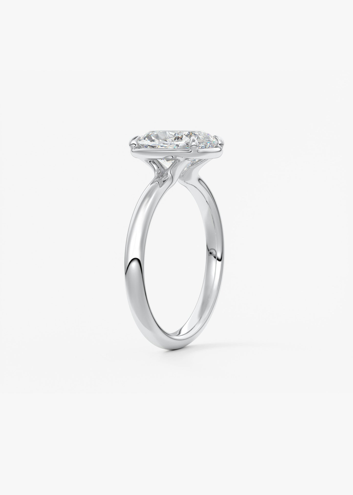 Oval Solitaire With Raised Basket Gallery Lab Grown Diamond Engagement Ring