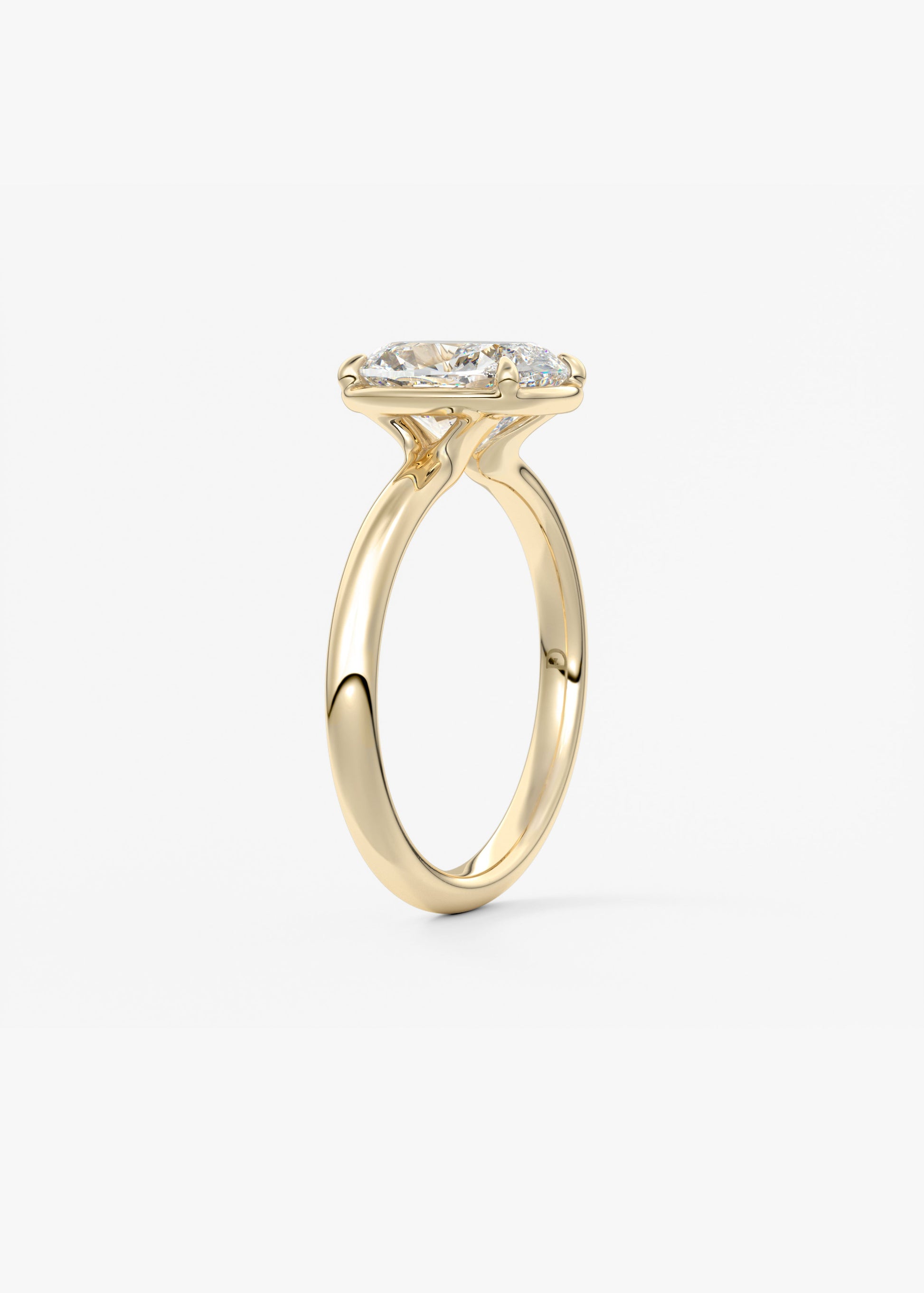 Oval Solitaire With Raised Basket Gallery Lab Grown Diamond Engagement Ring