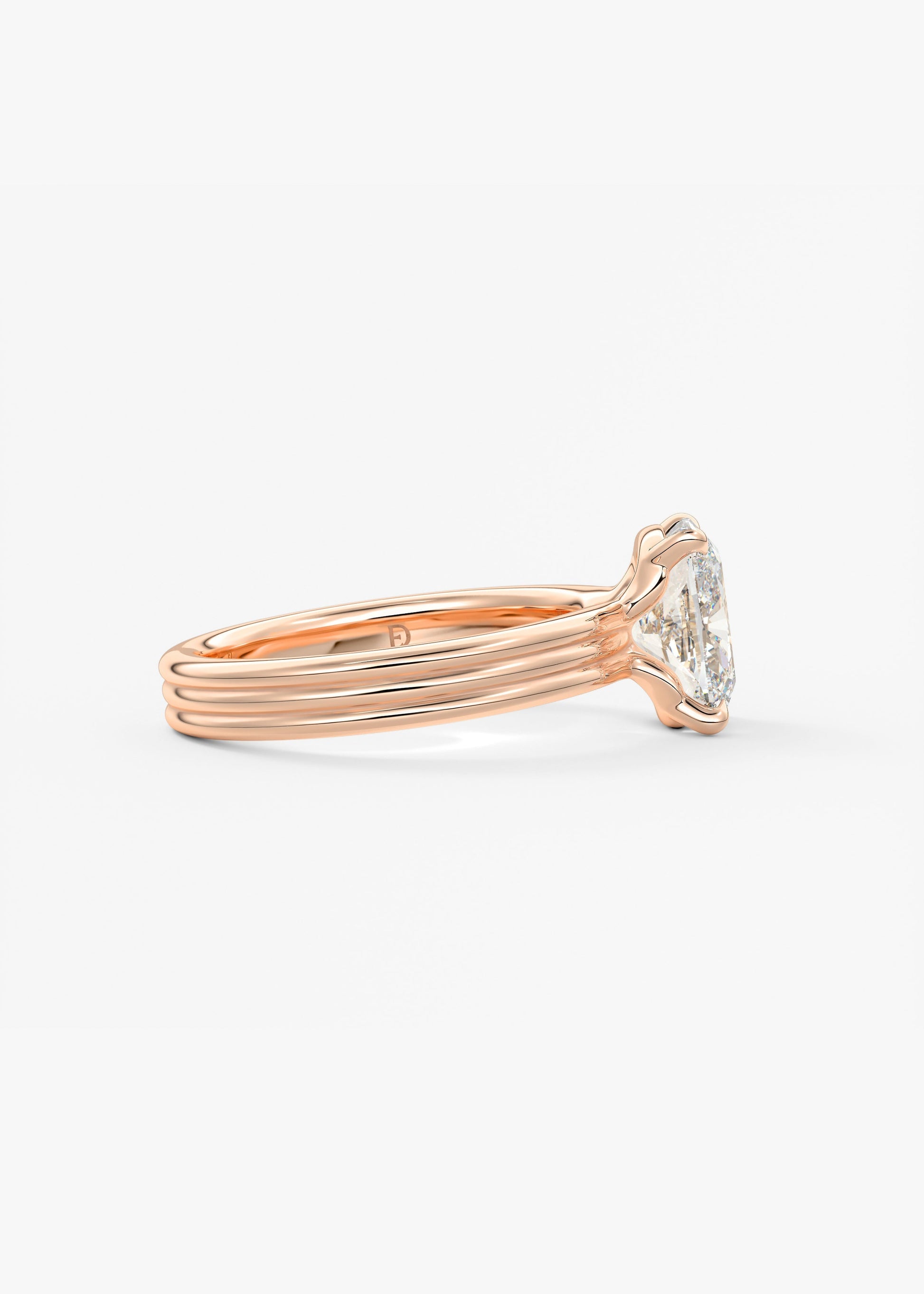 Oval Solitaire With Raised Basket Gallery Lab Grown Diamond Engagement Ring