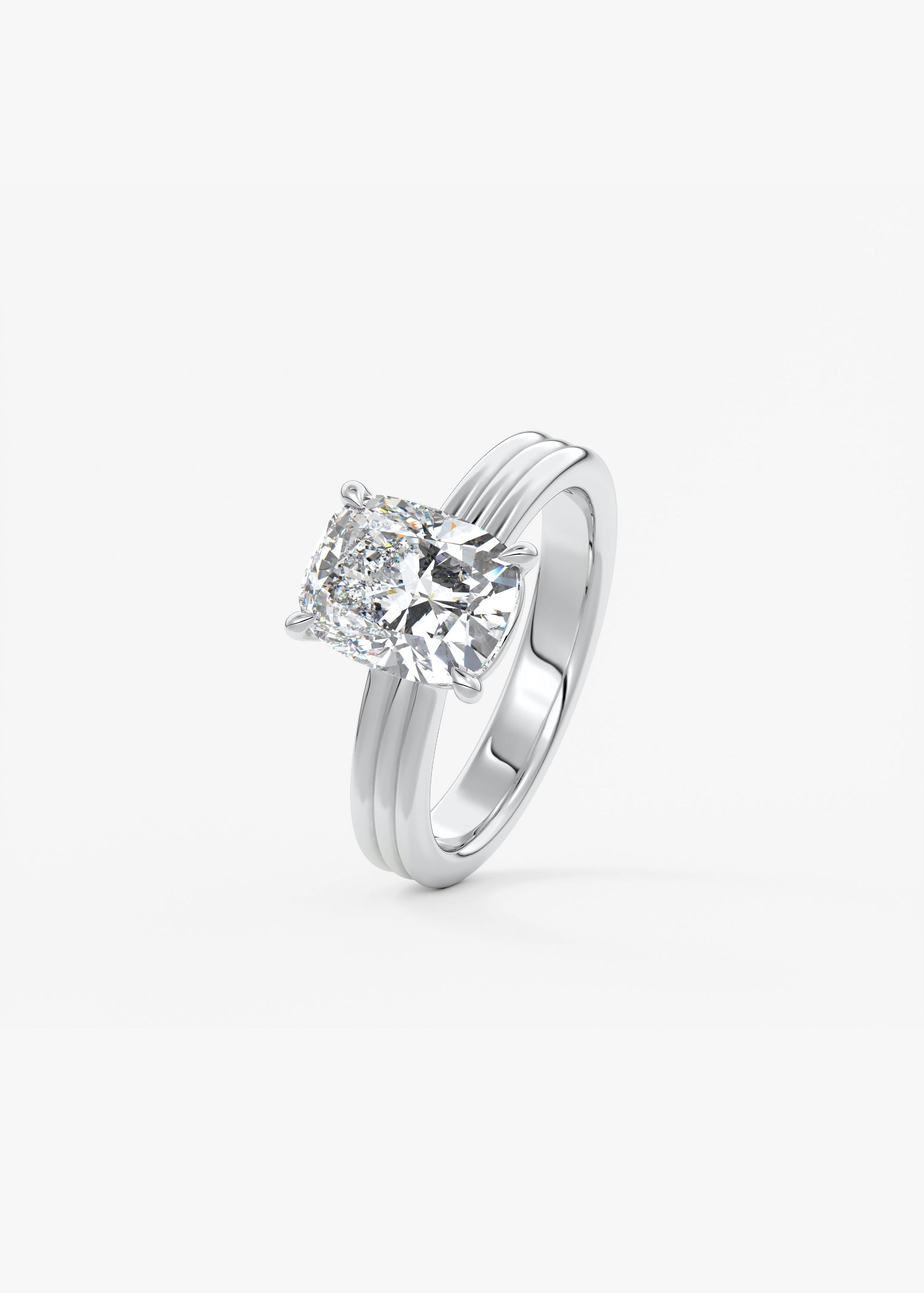 Oval Solitaire With Raised Basket Gallery Lab Grown Diamond Engagement Ring