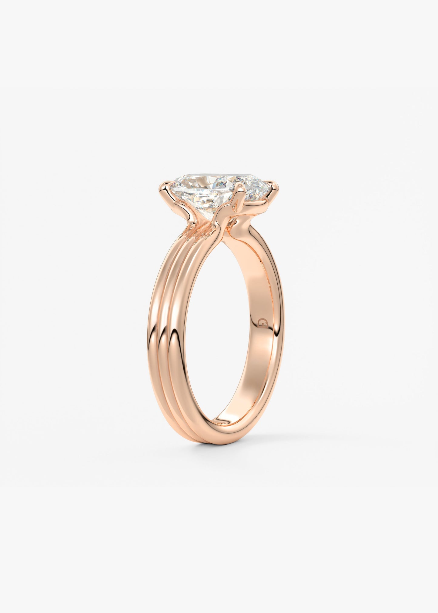 Oval Solitaire With Raised Basket Gallery Lab Grown Diamond Engagement Ring