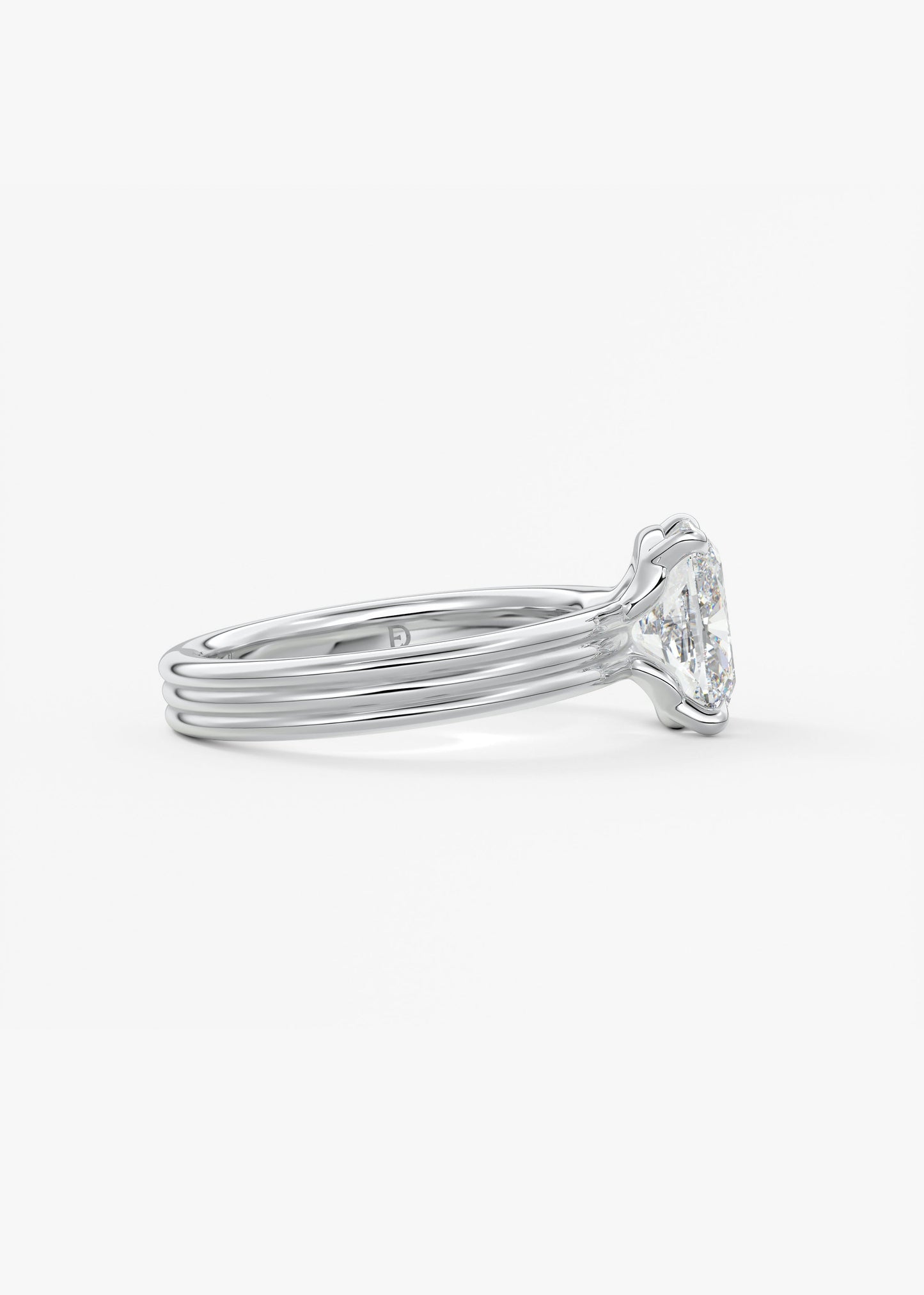 Oval Solitaire With Raised Basket Gallery Lab Grown Diamond Engagement Ring