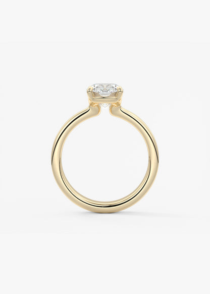 Oval Solitaire With Raised Basket Gallery Lab Grown Diamond Engagement Ring