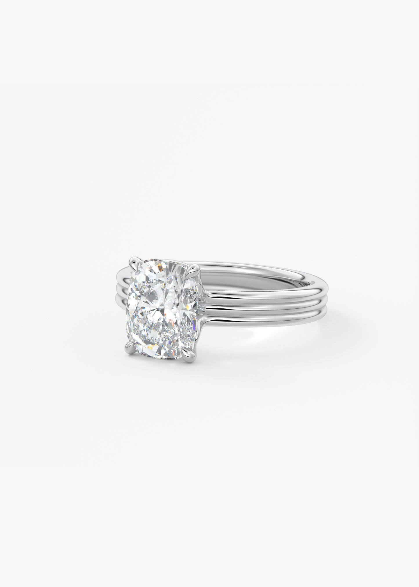 Oval Solitaire With Raised Basket Gallery Lab Grown Diamond Engagement Ring