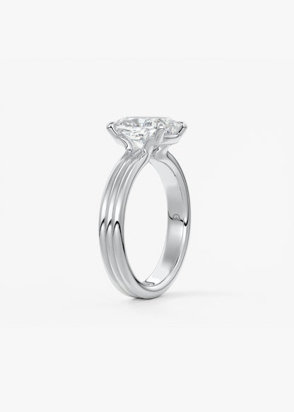 Oval Solitaire With Raised Basket Gallery Lab Grown Diamond Engagement Ring