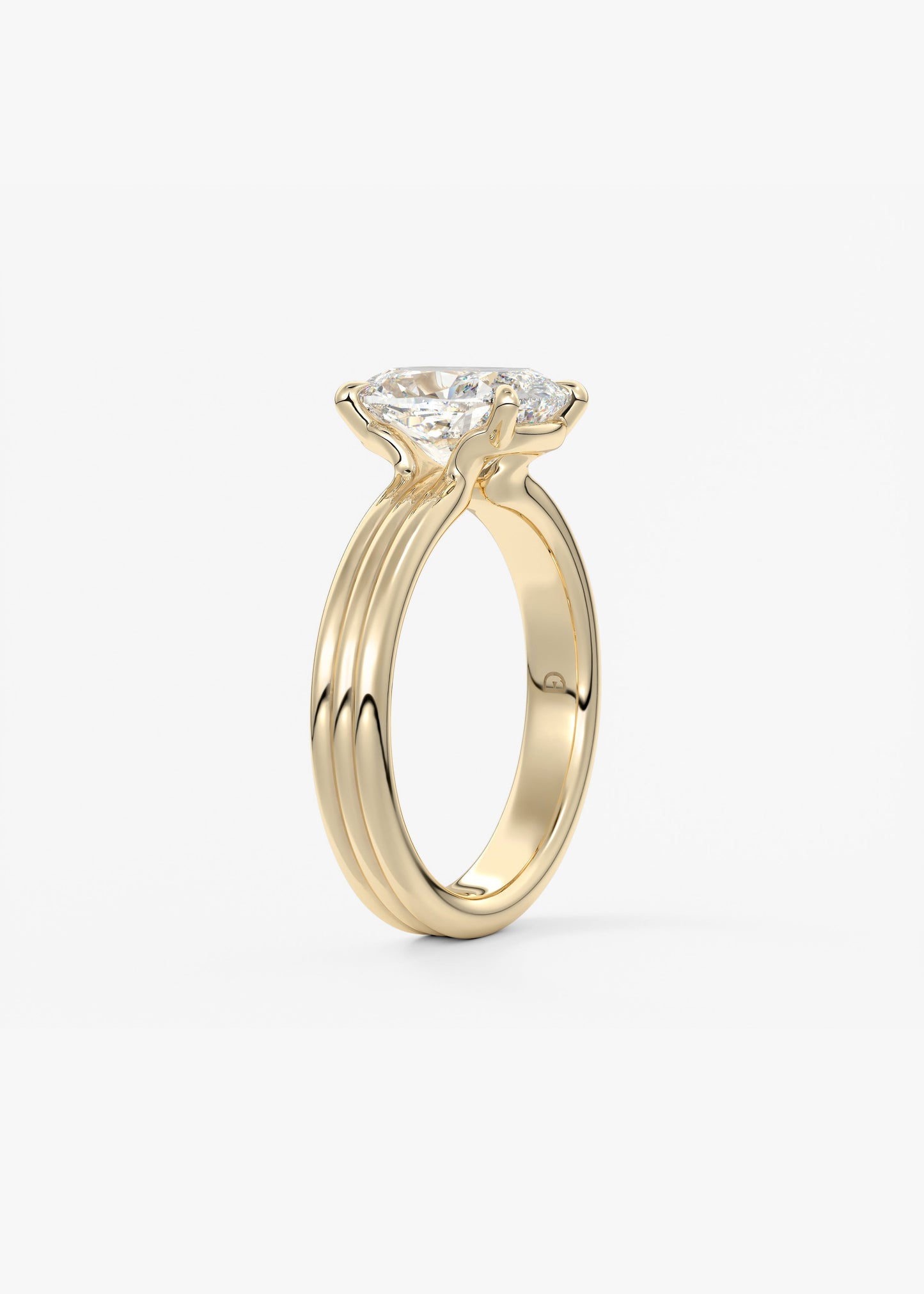 Oval Solitaire With Raised Basket Gallery Lab Grown Diamond Engagement Ring