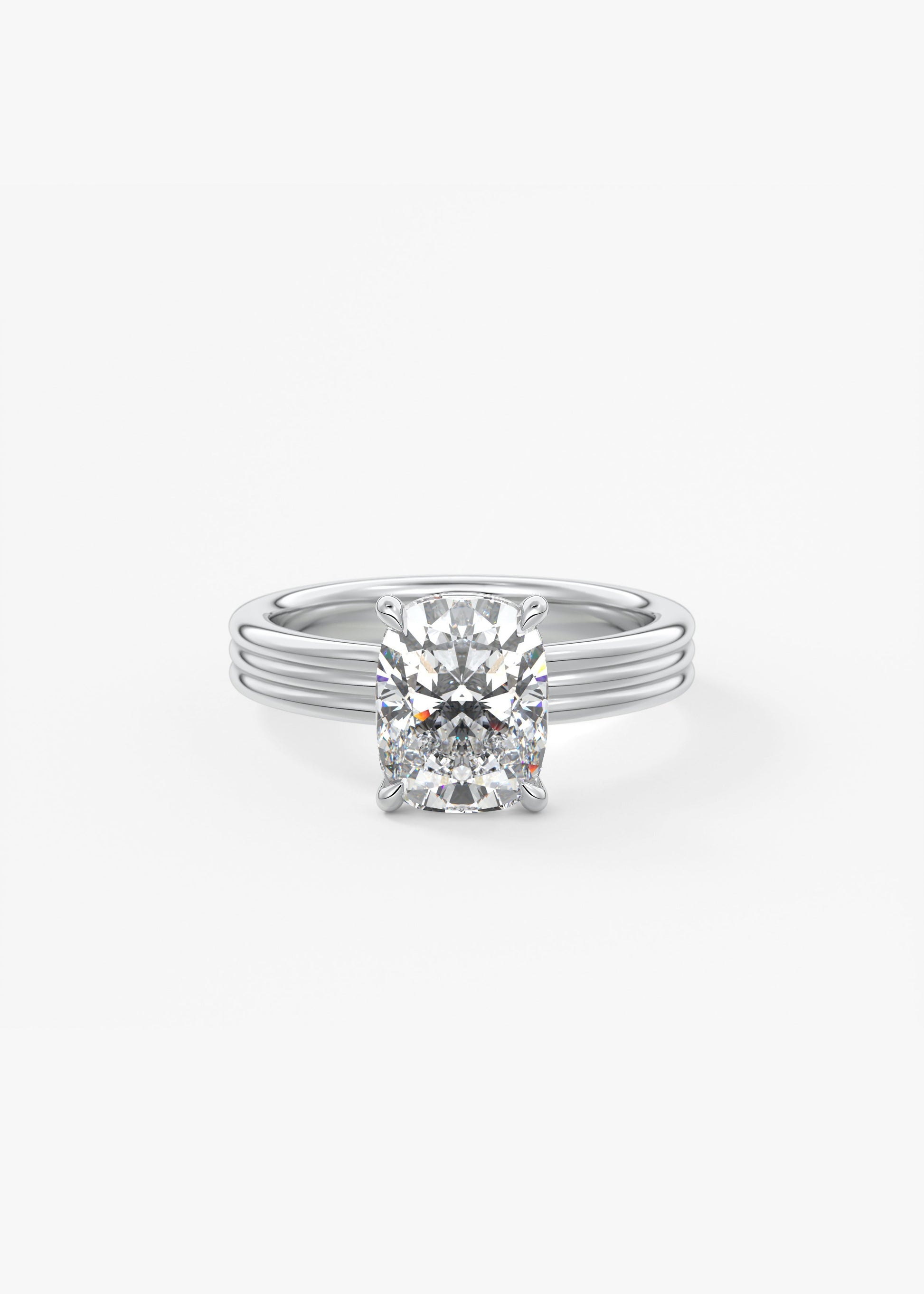 Oval Solitaire With Raised Basket Gallery Lab Grown Diamond Engagement Ring