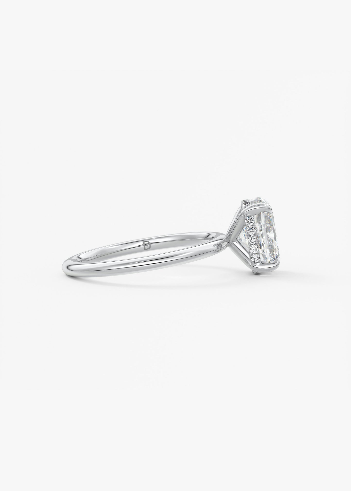 Oval Solitaire With Raised Basket Gallery Lab Grown Diamond Engagement Ring