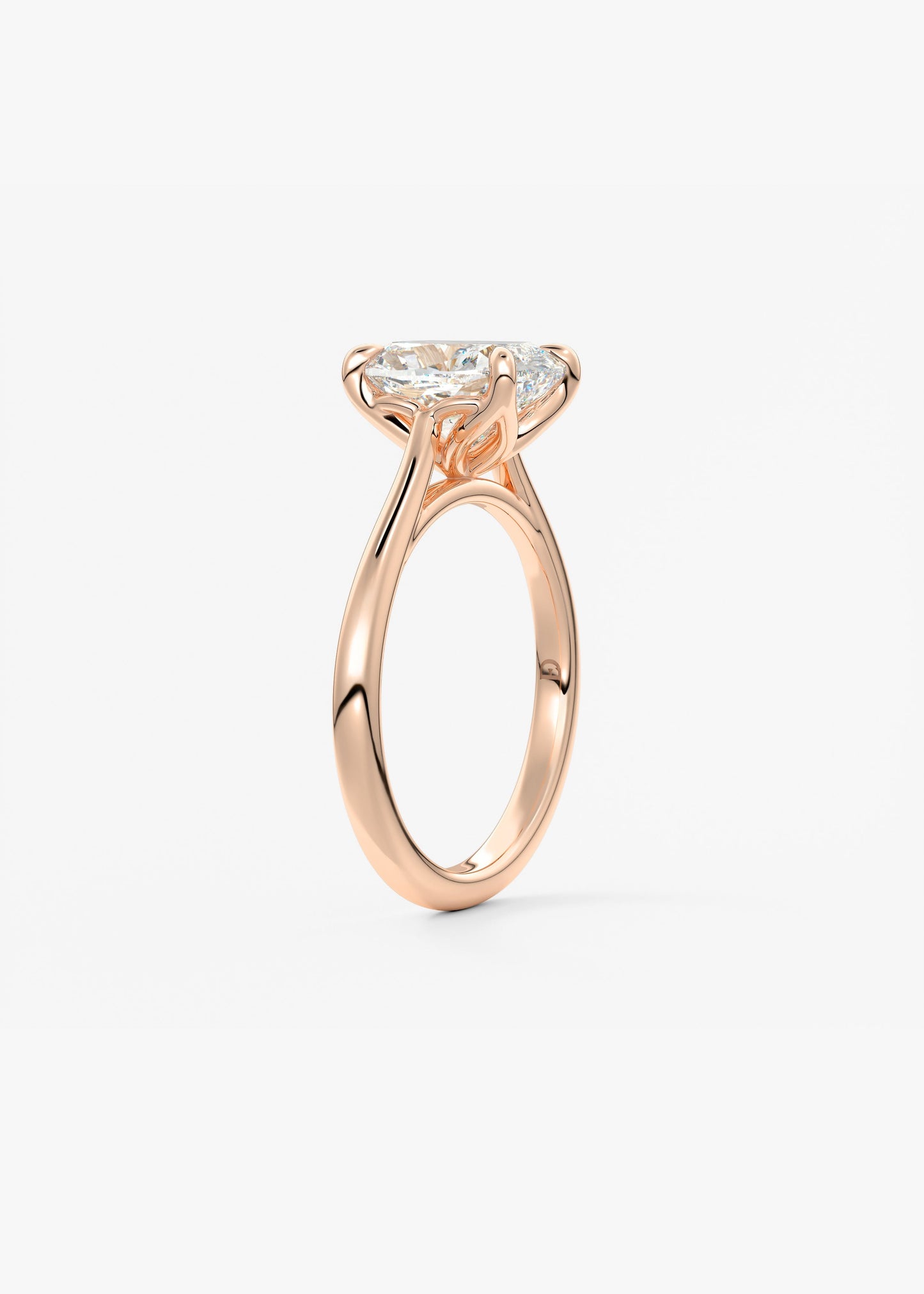 Oval Solitaire With Raised Basket Gallery Lab Grown Diamond Engagement Ring