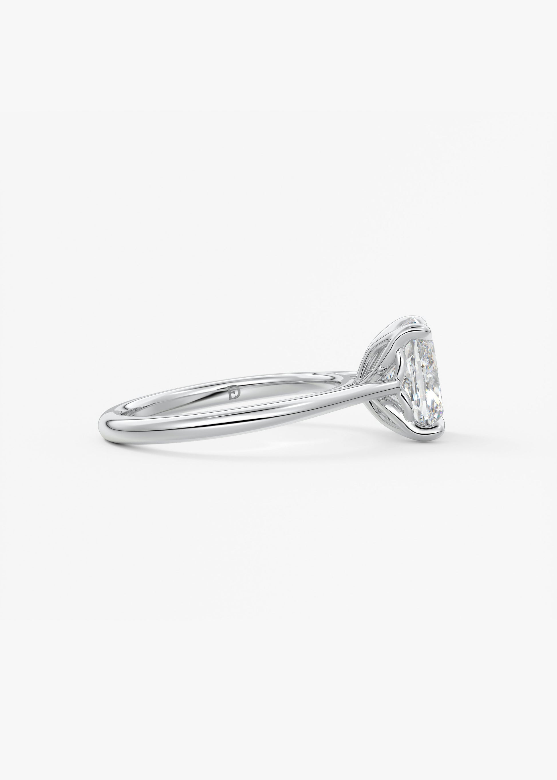 Oval Solitaire With Raised Basket Gallery Lab Grown Diamond Engagement Ring