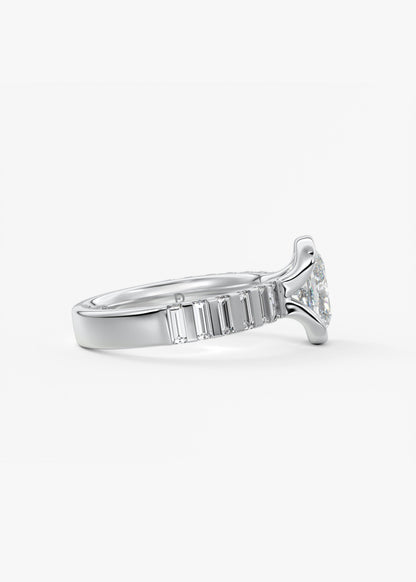 Oval Solitaire With Raised Basket Gallery Lab Grown Diamond Engagement Ring