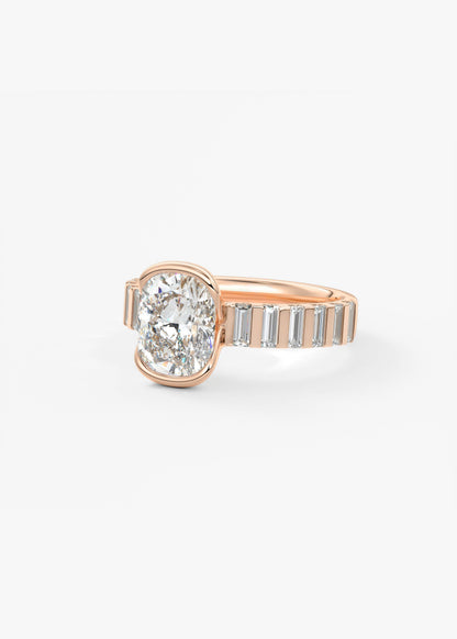 Oval Solitaire With Raised Basket Gallery Lab Grown Diamond Engagement Ring