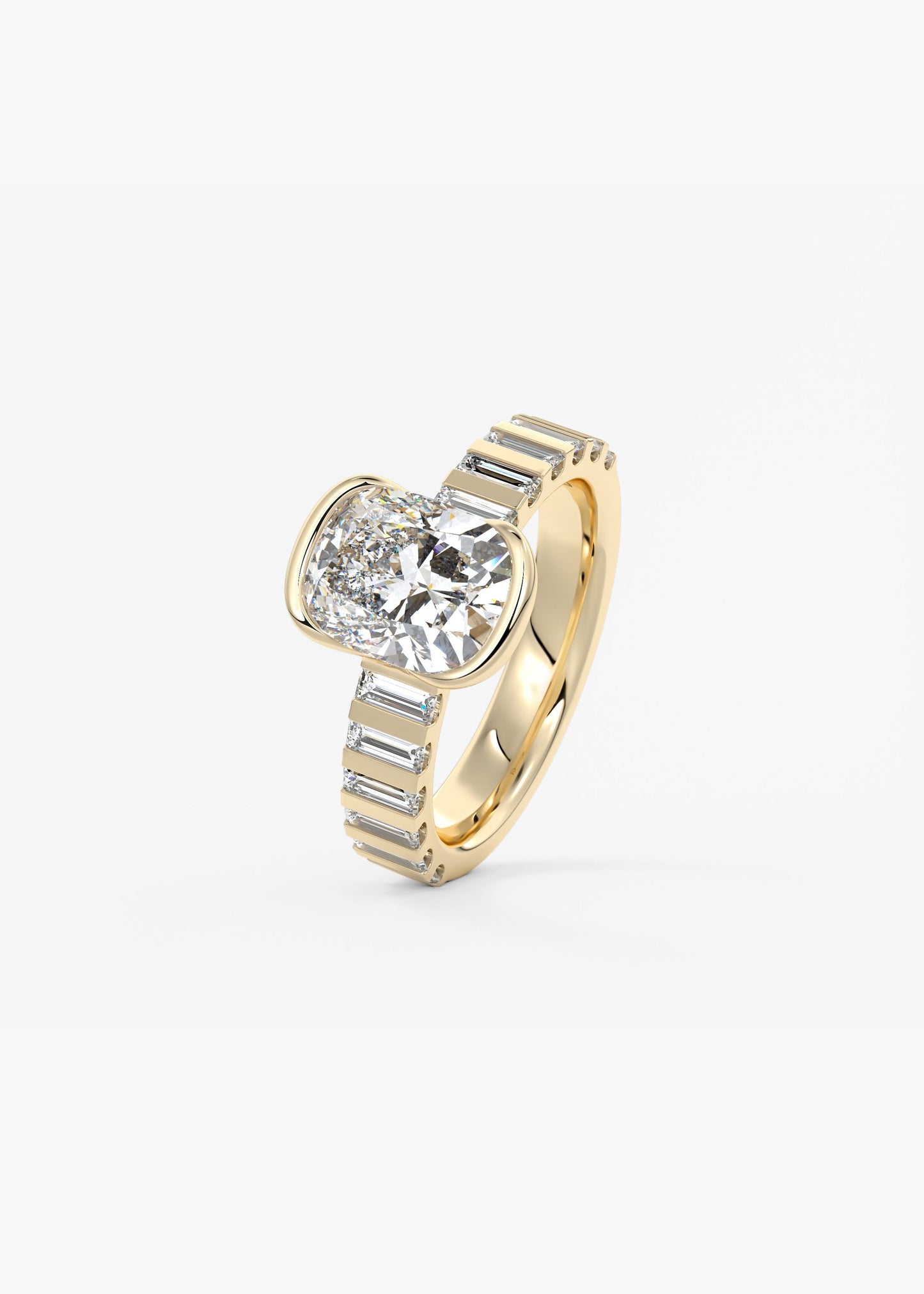 Oval Solitaire With Raised Basket Gallery Lab Grown Diamond Engagement Ring