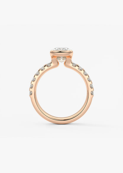 Oval Solitaire With Raised Basket Gallery Lab Grown Diamond Engagement Ring