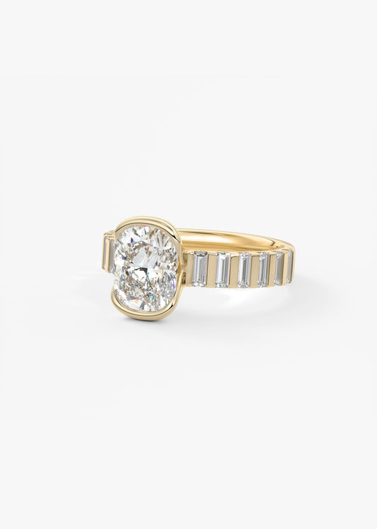 Oval Solitaire With Raised Basket Gallery Lab Grown Diamond Engagement Ring