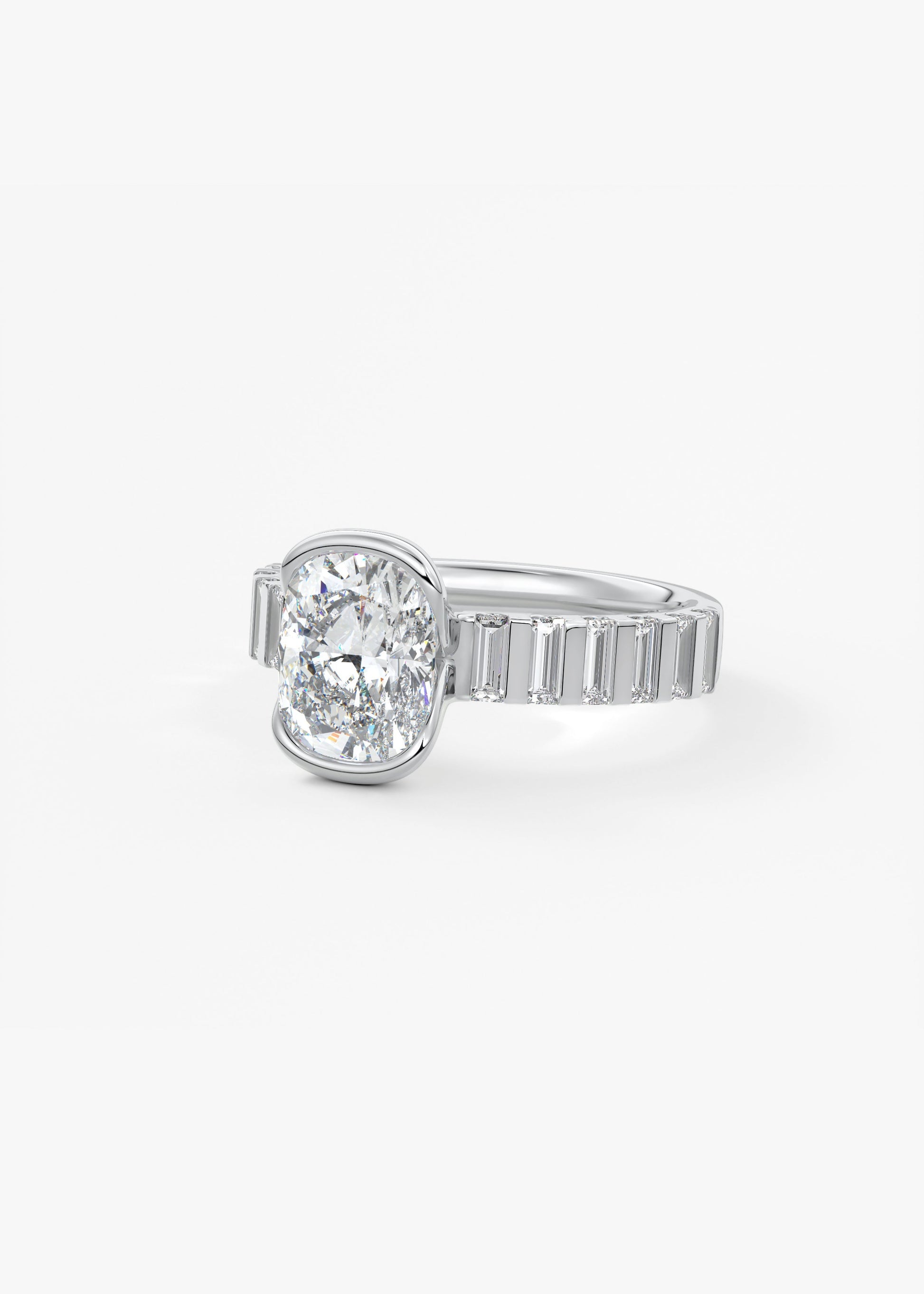 Oval Solitaire With Raised Basket Gallery Lab Grown Diamond Engagement Ring