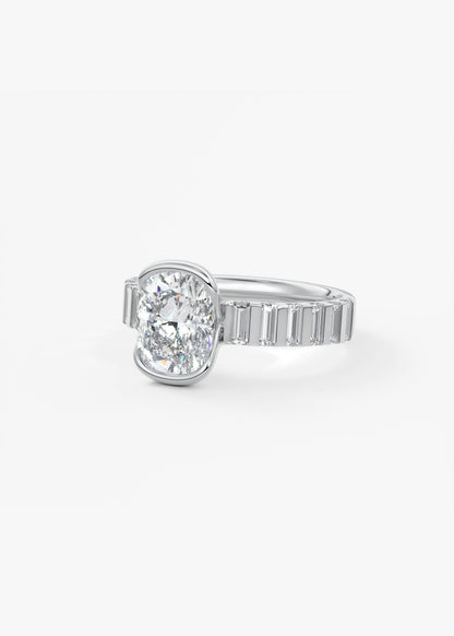 Oval Solitaire With Raised Basket Gallery Lab Grown Diamond Engagement Ring