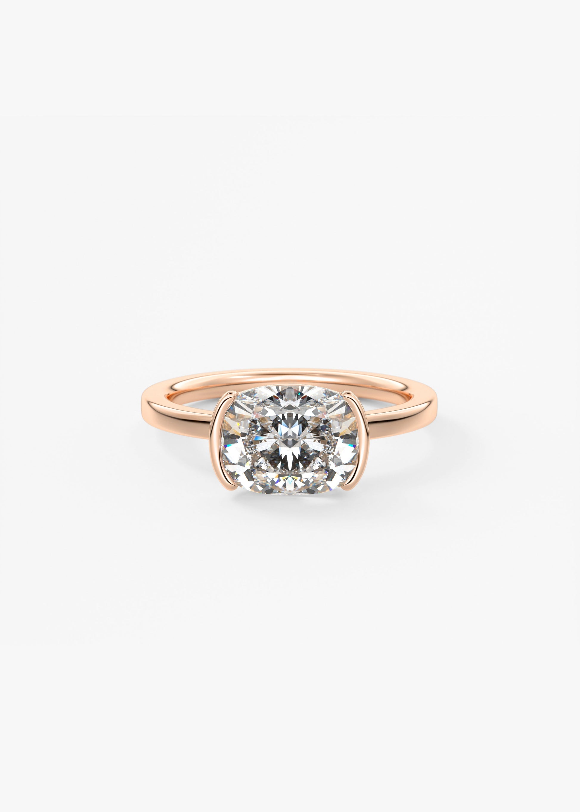 Oval Solitaire With Raised Basket Gallery Lab Grown Diamond Engagement Ring