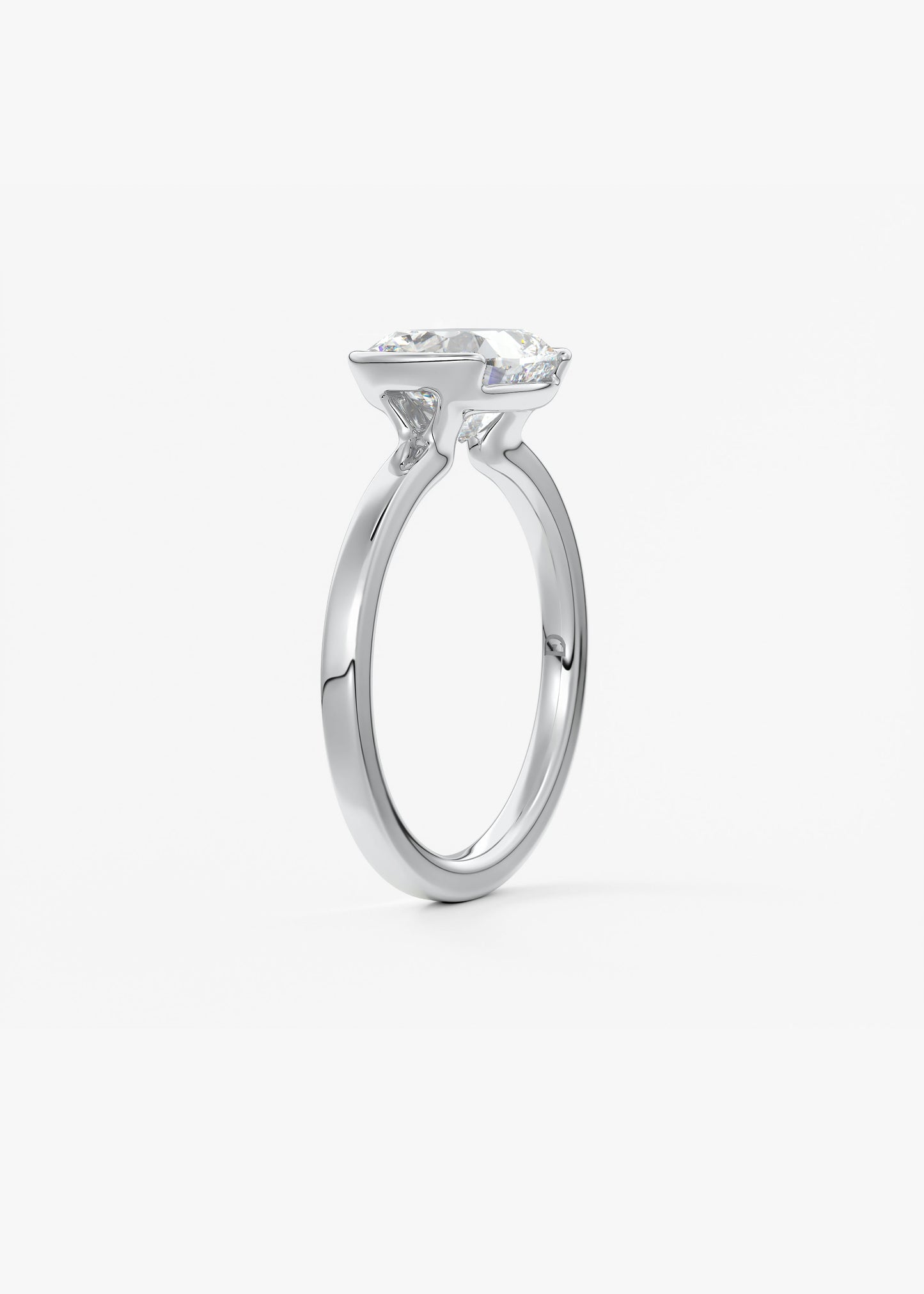 Oval Solitaire With Raised Basket Gallery Lab Grown Diamond Engagement Ring