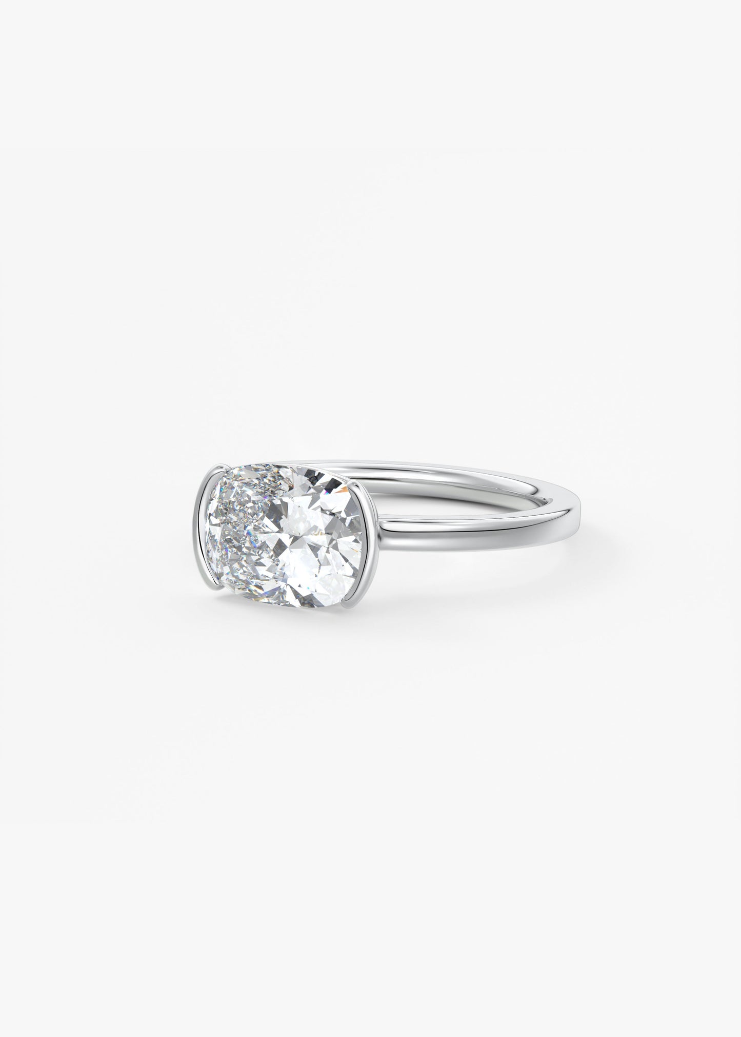 Oval Solitaire With Raised Basket Gallery Lab Grown Diamond Engagement Ring