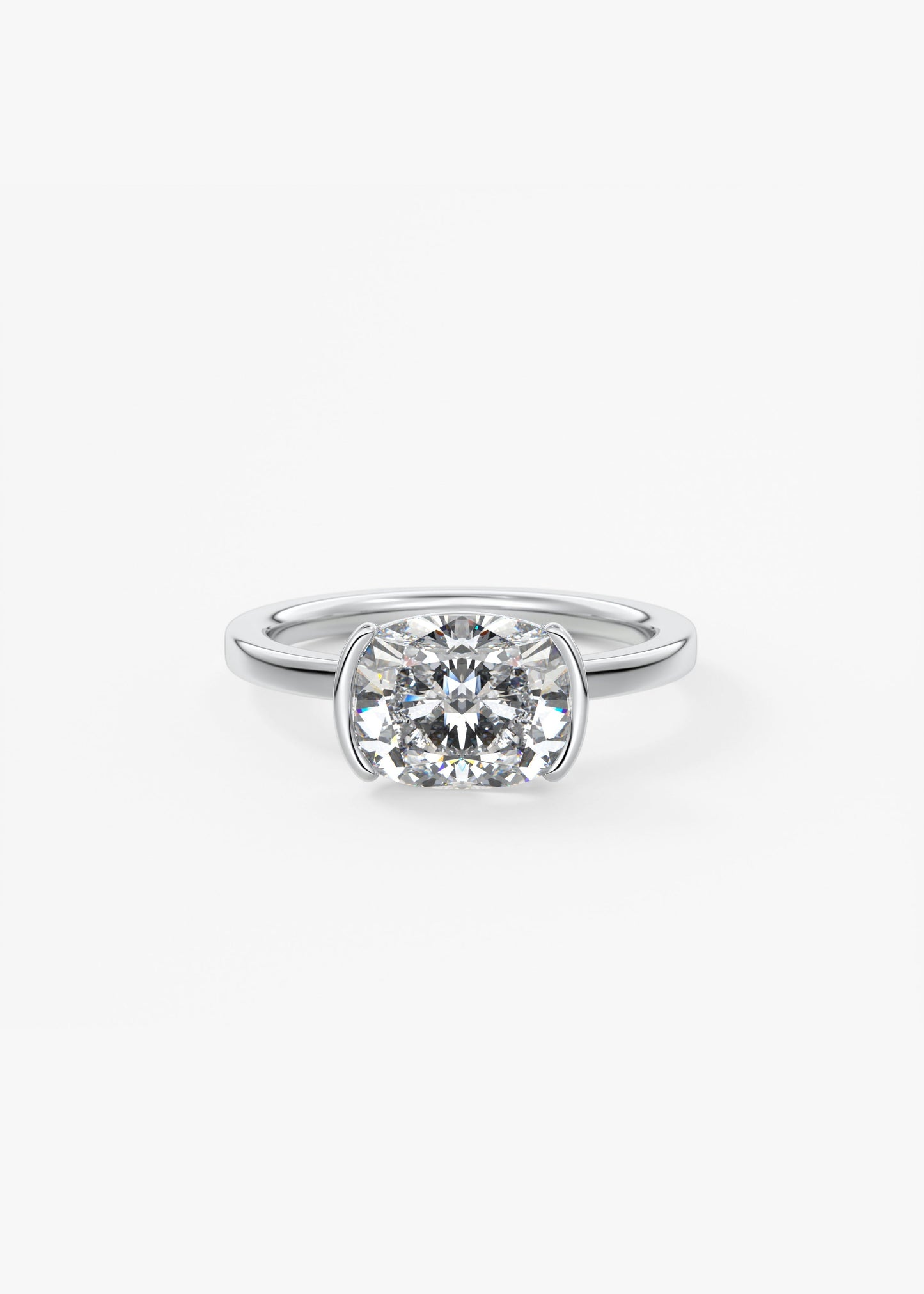 Oval Solitaire With Raised Basket Gallery Lab Grown Diamond Engagement Ring