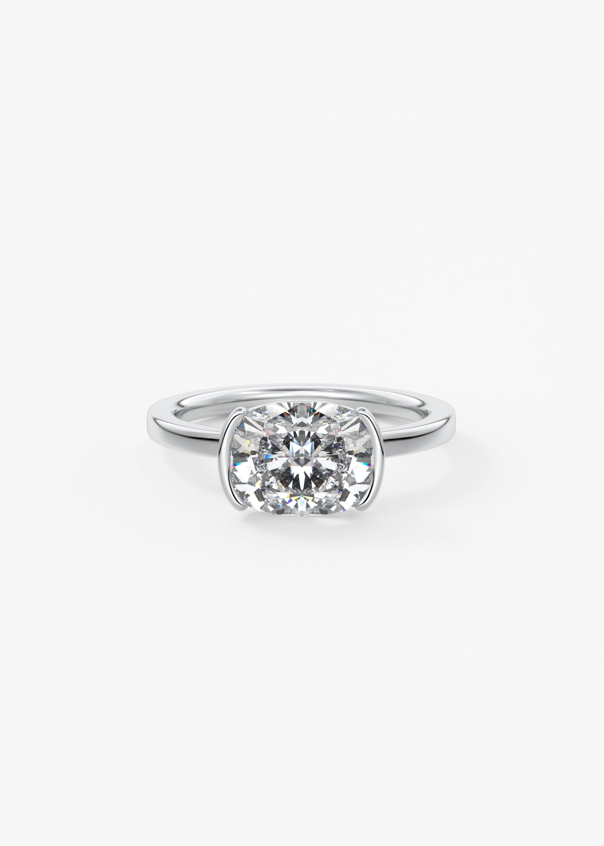 Oval Solitaire With Raised Basket Gallery Lab Grown Diamond Engagement Ring