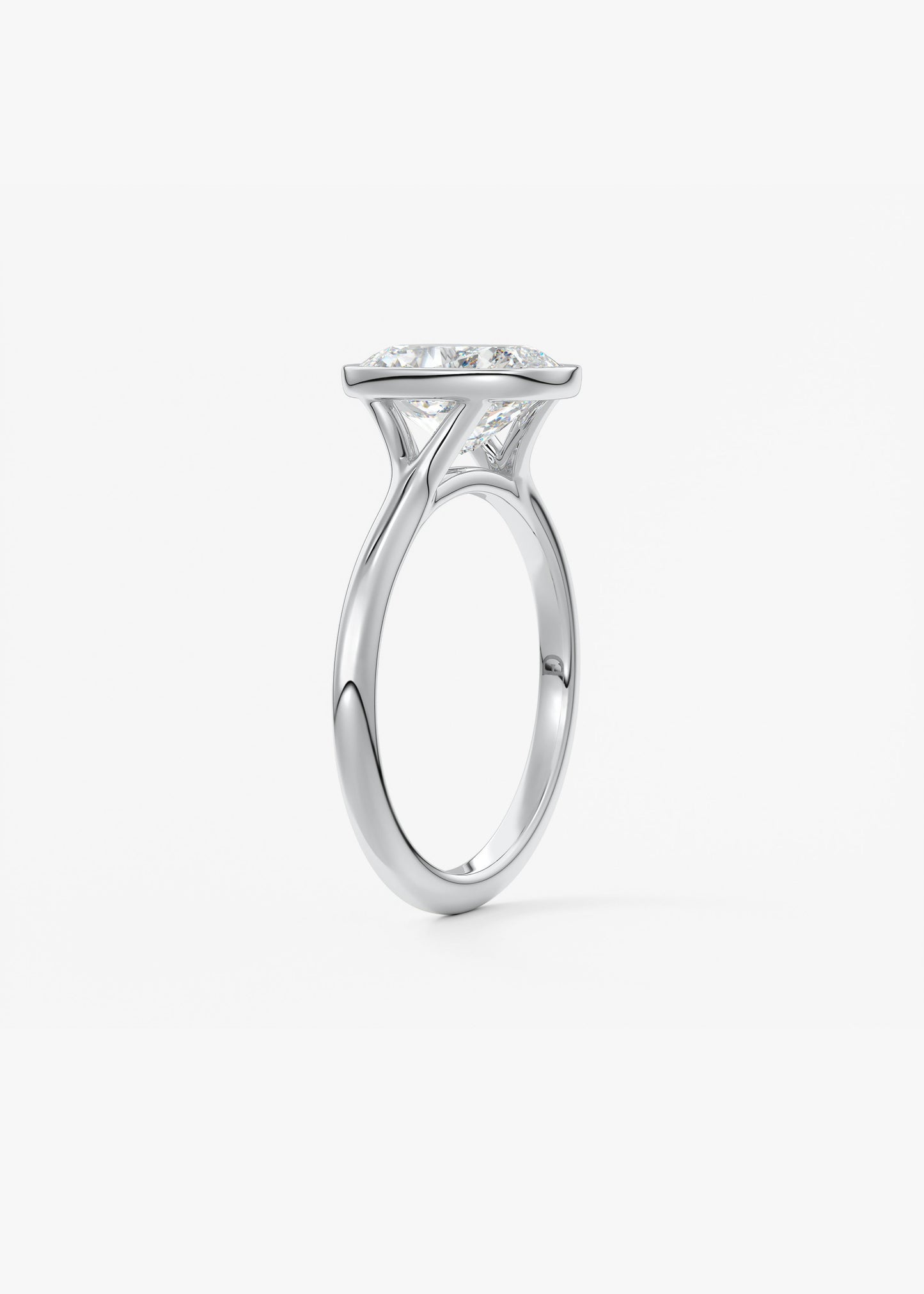 Oval Solitaire With Raised Basket Gallery Lab Grown Diamond Engagement Ring
