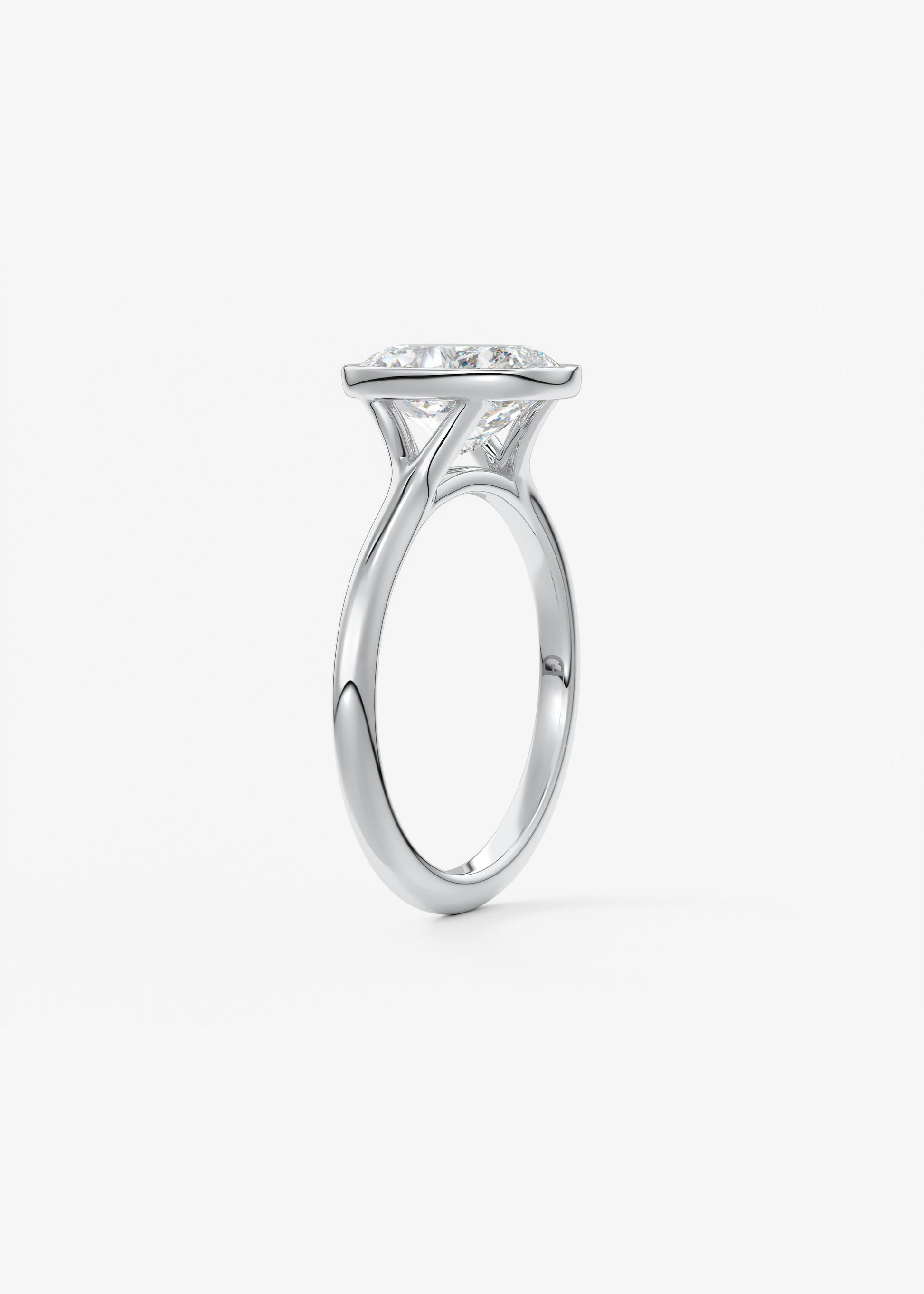 Oval Solitaire With Raised Basket Gallery Lab Grown Diamond Engagement Ring