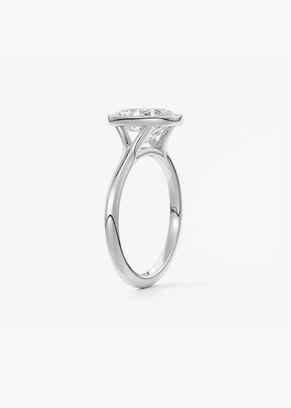 Oval Solitaire With Raised Basket Gallery Lab Grown Diamond Engagement Ring