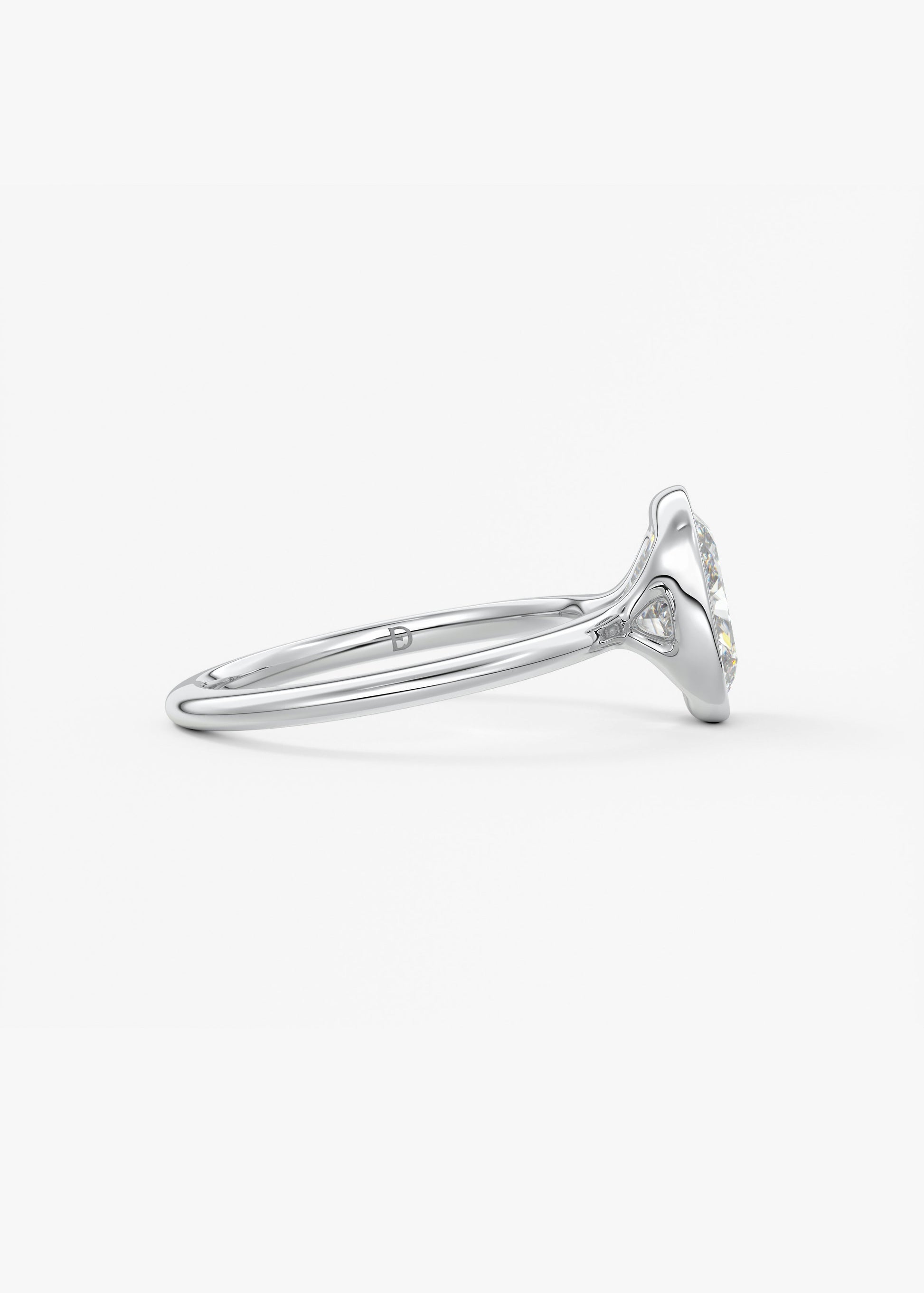 Oval Solitaire With Raised Basket Gallery Lab Grown Diamond Engagement Ring