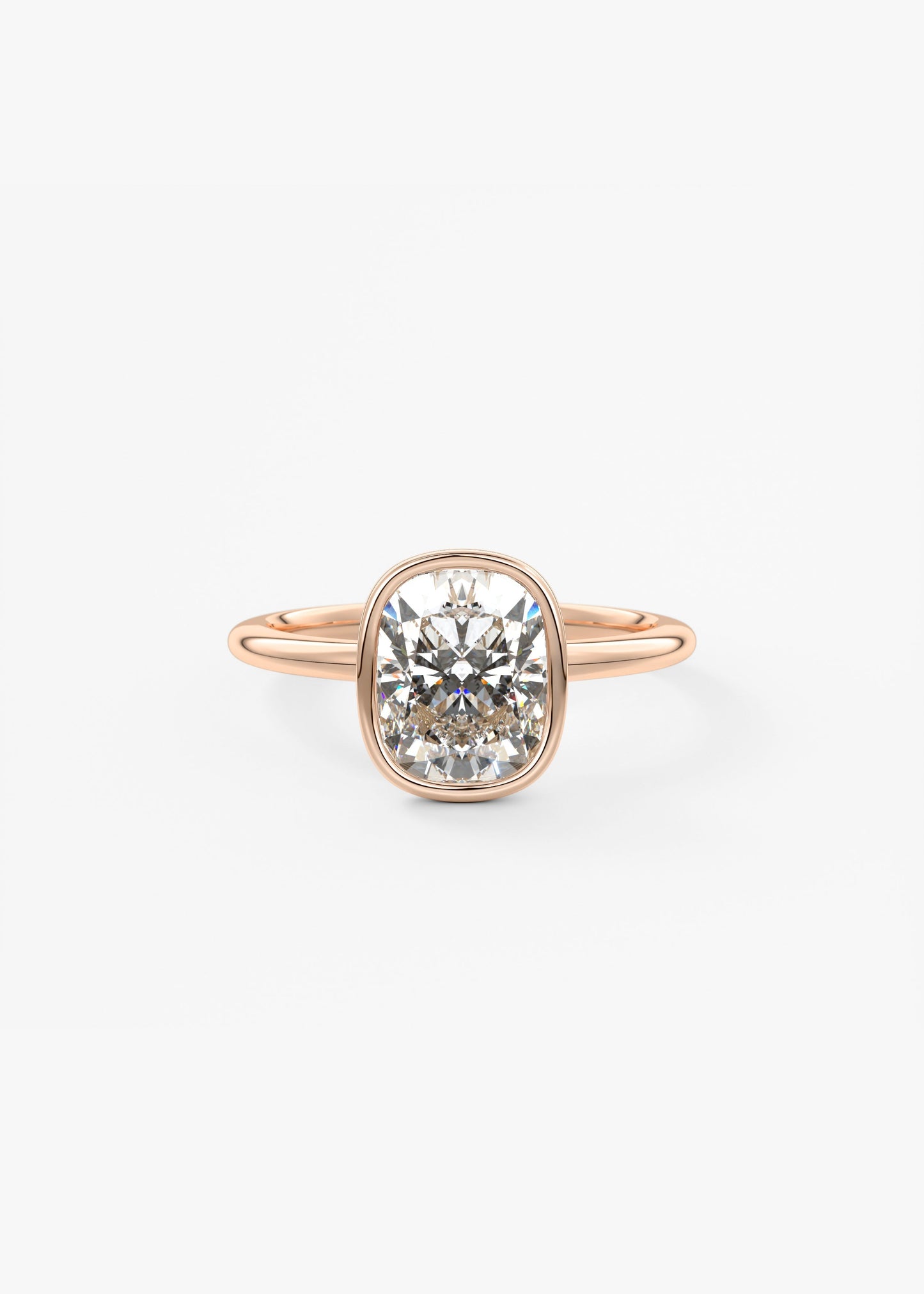Oval Solitaire With Raised Basket Gallery Lab Grown Diamond Engagement Ring